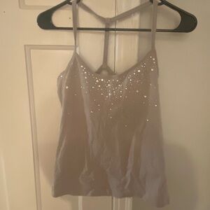 Elegant Sequin Embellished Tan Cami Top